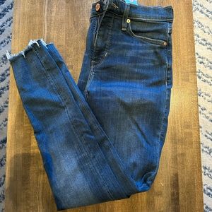 Banana Republic high-rise legging jean, medium wash, raw hem